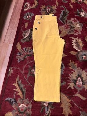 Jules & Leopold Sunny Yellow Pants with Gold Button Trim